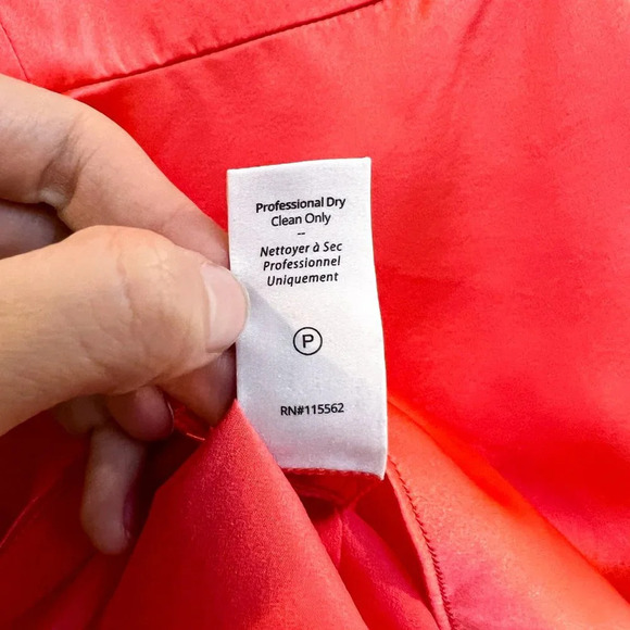 Cinq a Sept 100% Silk Satin Pink Coral One Shoulder Designer Formal Blouse S NWT - Picture 11 of 11